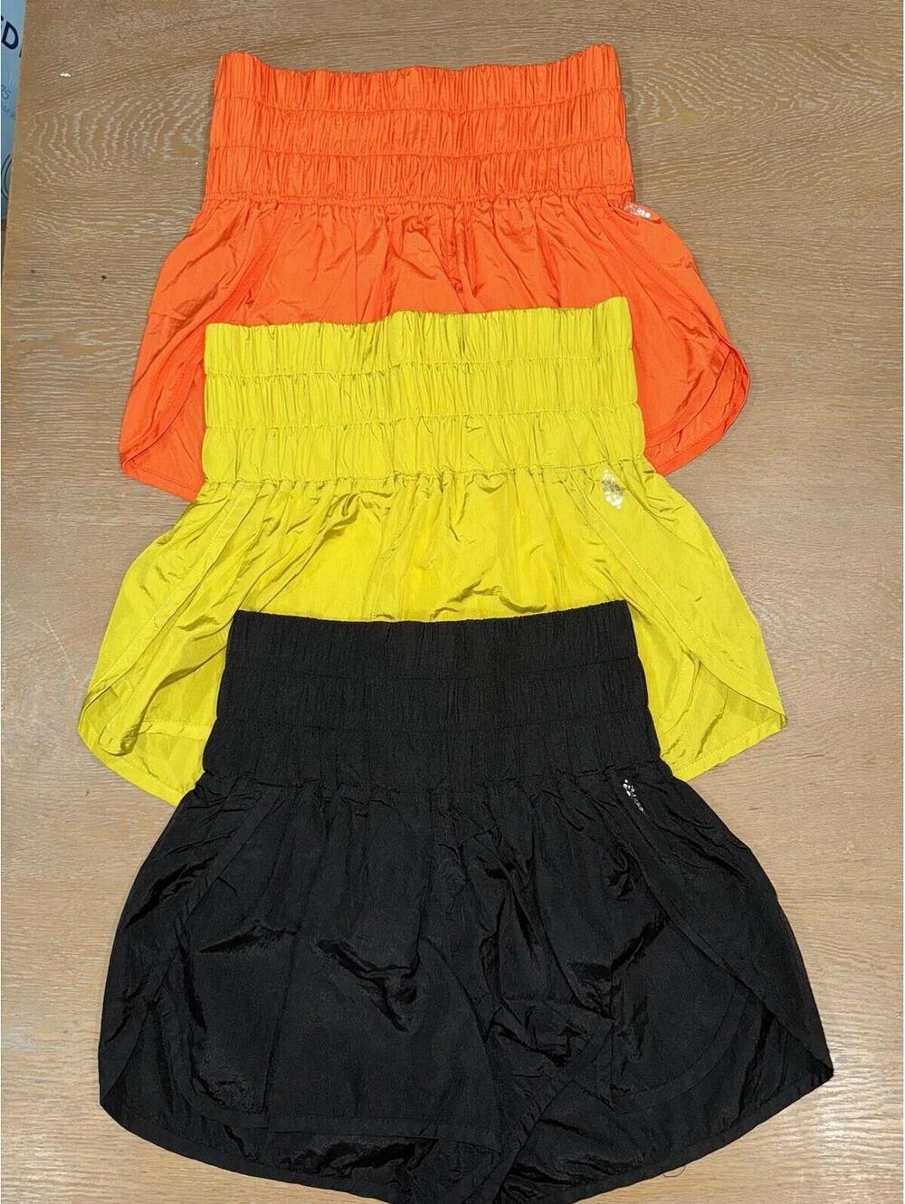 Free People Movement The Way Home Shorts SIZE XS Orange, Yellow, Black